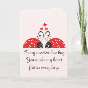 Tarjeta Festiva Bug de amor más dulce