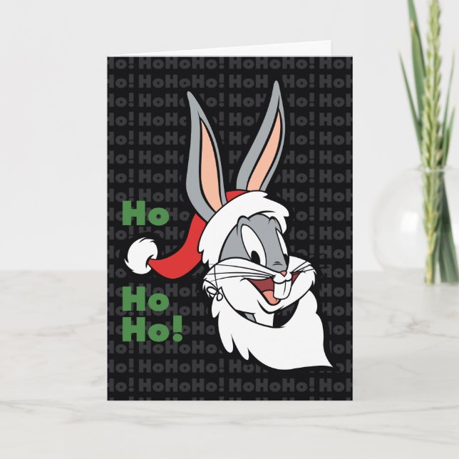 Tarjeta Festiva BUGS BUNNY™ Santa "Ho Ho Ho Ho!" (Anverso)