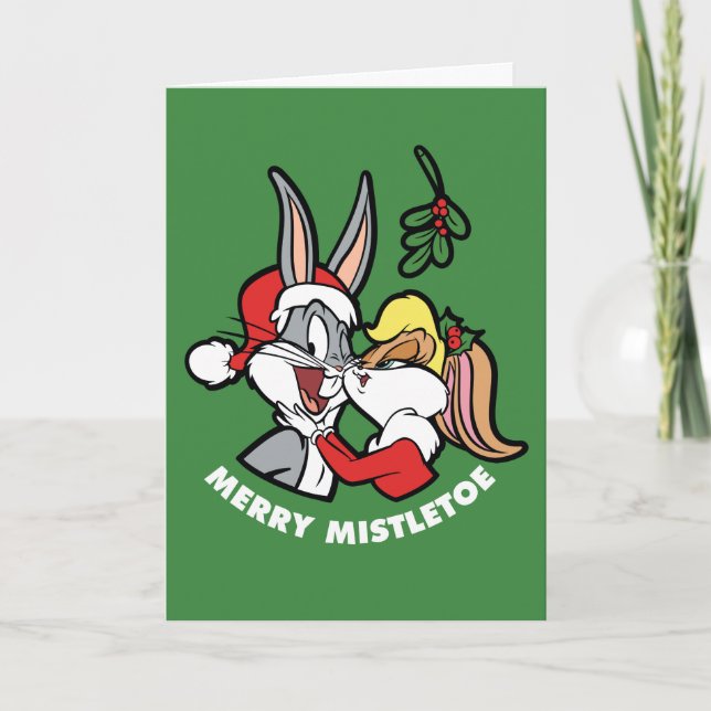 Tarjeta Festiva BUGS BUNNY™ y Lola "Merry Mistletoe" (Anverso)