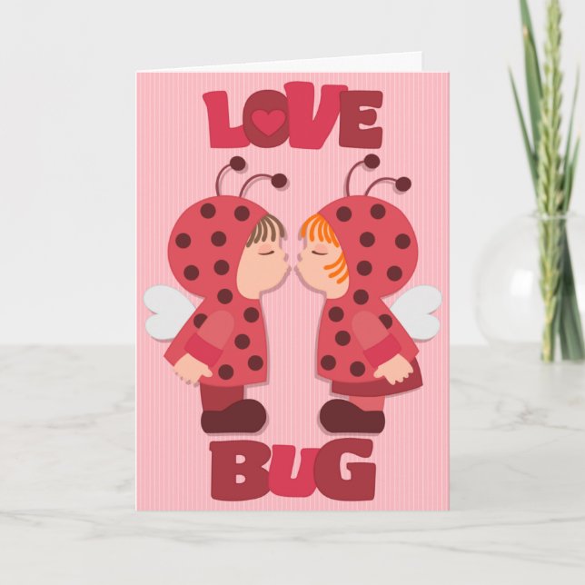 Tarjeta Festiva Bugs de amor Beetles Valentine Card (Anverso)