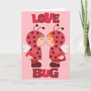 Tarjeta Festiva Bugs de amor Beetles Valentine Card