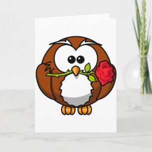 Tarjeta Festiva Búho de San Valentín