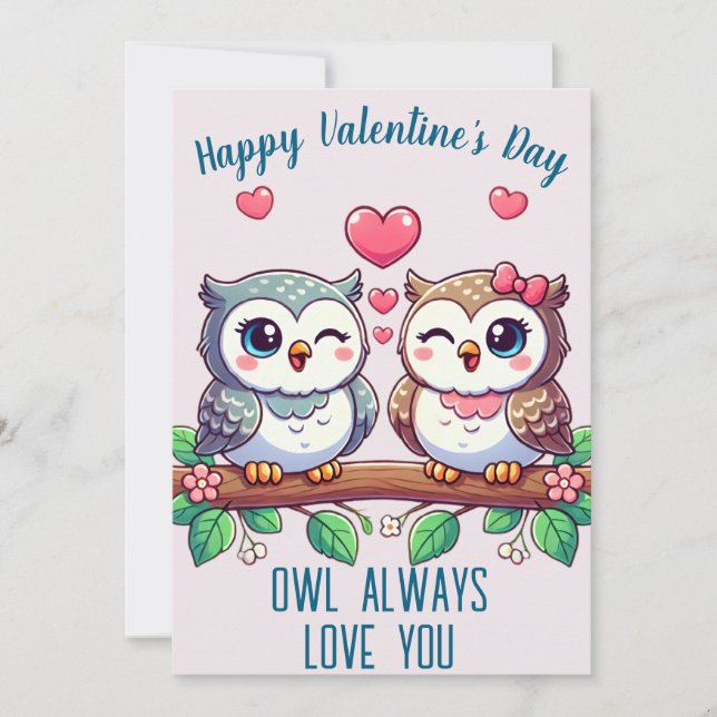 Tarjeta Festiva Búho siempre te ama (Anverso)