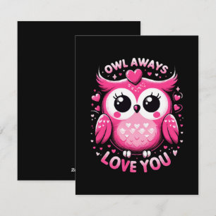 Tarjeta Festiva Búho Siempre Te Ama - Día de San Valentín