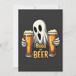 Tarjeta Festiva Buhos O Cerveza Divertido Oktoberfest Halloween Fa