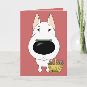 Tarjeta Festiva Bull Terrier - Cacería de Huesos de Pascua, ¿Algui