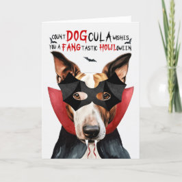 Tarjeta Festiva Bull Terrier Dog Funny Count DOGcula Halloween