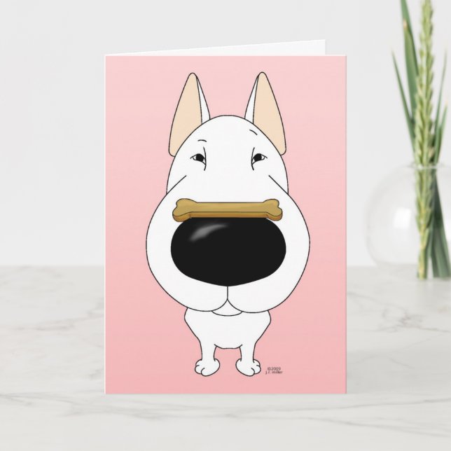 Tarjeta Festiva Bull Terrier Valentine (Anverso)