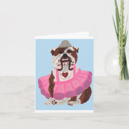 Tarjeta Festiva Bulldog Ballerina