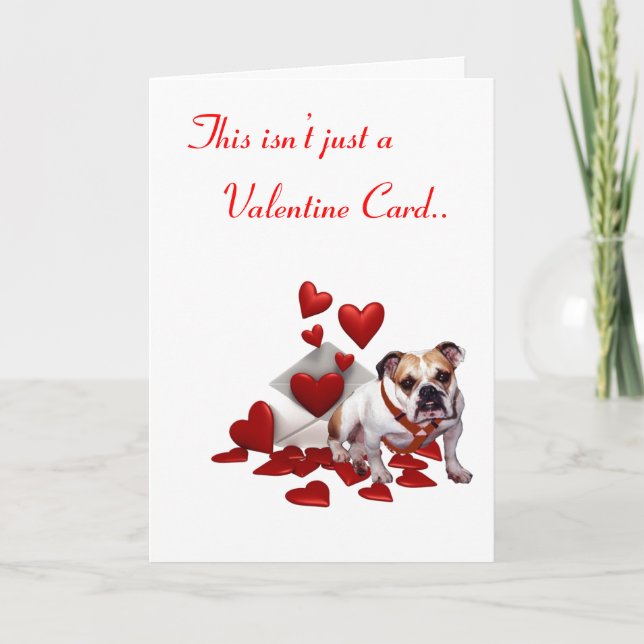 Tarjeta Festiva Bulldog Be Mine Valentine (Anverso)