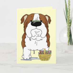 Tarjeta Festiva Bulldog - Cacería de Huesos de Pascua, ¿Alguien?