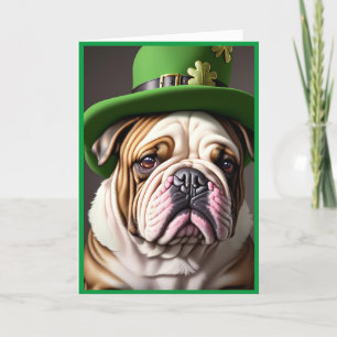 Tarjeta Festiva Bulldog del Día de San Patricio
