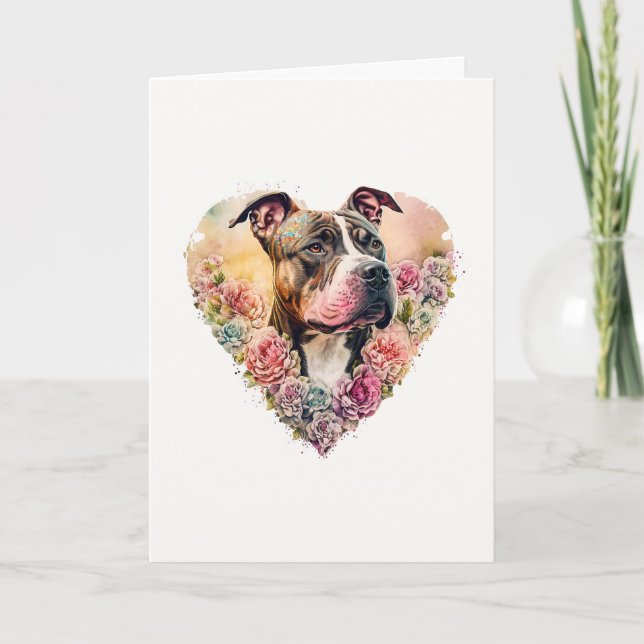 Tarjeta Festiva Bulldog dulce de hueso en El día de San Valentín d (Anverso)