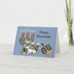 Tarjeta Festiva Bulldog francés Chanukah Card Menorah Dreidel<br><div class="desc">Recordar a la familia y amigos durante la temporada de Chanukah es una manera maravillosa de estar en contacto con la gente que amas y te importa. Creé estas tarjetas de perro Chanukah con amor y cuidado y estoy seguro de que cualquiera que ame los perros estará encantado de recibirlas....</div>