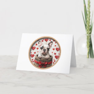 Tarjeta Festiva Bulldog Francés de San Valentín