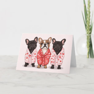 Tarjeta Festiva Bulldog francés de San Valentín