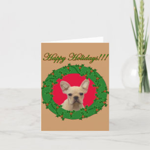 Tarjeta Festiva Bulldog francés de vacaciones