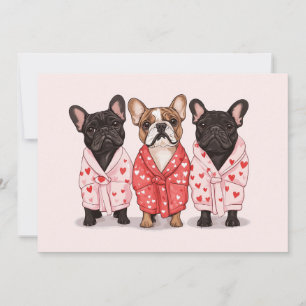 Tarjeta Festiva Bulldog francés del día de San Valentín