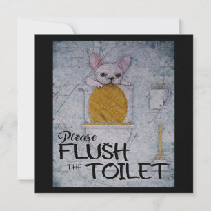 Tarjeta Festiva Bulldog Francés Gracioso En El Baño   Regalos de P