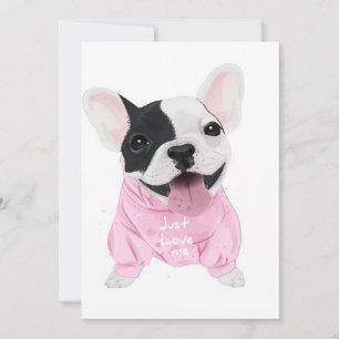Tarjeta Festiva Bulldog francés lindo atascado Sólo me quiero