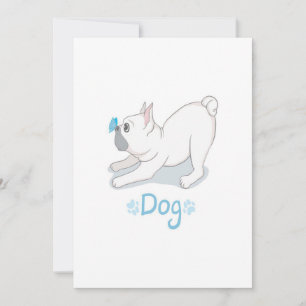Tarjeta Festiva Bulldog francés lindo con mariposa
