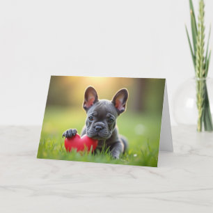 Tarjeta Festiva Bulldog Francés lindo del día de San Valentín