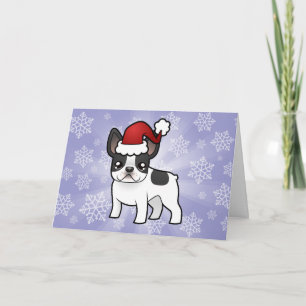 Tarjeta Festiva Bulldog francés navidades