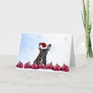 Tarjeta Festiva Bulldog francés navidades