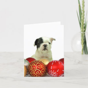 Tarjeta Festiva Bulldog francés navidades