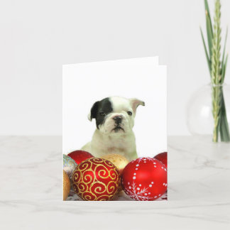 Tarjeta Festiva Bulldog francés navidades
