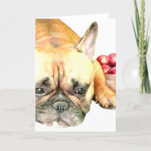 Tarjeta Festiva Bulldog francés navidades