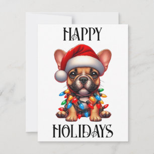Tarjeta Festiva Bulldog Francés Navideño Adorable