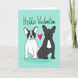 Tarjeta Festiva Bulldog francés San Valentín Amor, bulldog francés