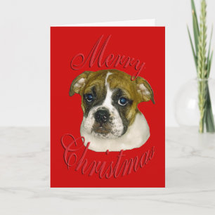 Tarjeta Festiva Bulldog inglés navidades