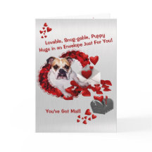 Bulldog lindo Maddie Valentine - ¡Tienes correo!