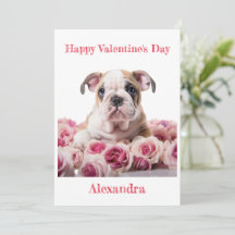 Bulldog personalizado con rosas rosas rosas rosas 