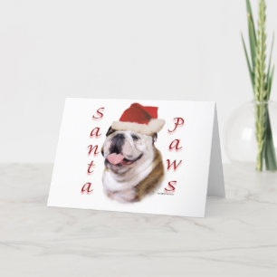 Tarjeta Festiva Bulldog Santa Paws