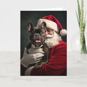 Tarjeta Festiva Bulldog Santa y Francés