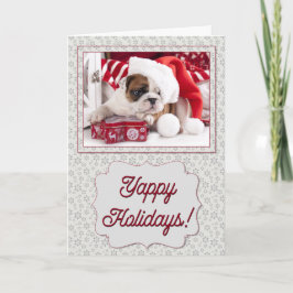 Tarjeta Festiva Bulldog Yappy Holiday