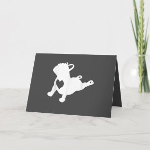 Tarjeta Festiva Bulldog Yoga Pose Love Heart Workout Regalo