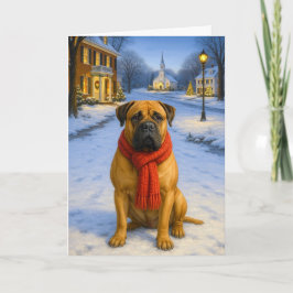 Tarjeta Festiva Bullmastiff Holiday Card