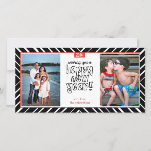 Tarjeta Festiva Bullseye de Año Nuevo 1