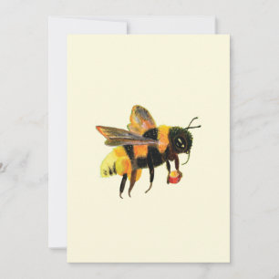 Tarjeta Festiva Bumble Bee cargando polen