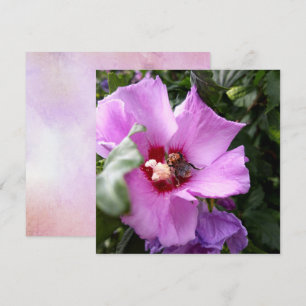 Tarjeta Festiva Bumblebee en la flor de Hibiscus