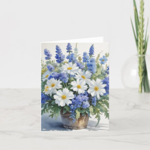 Tarjeta Festiva Bunch of Flowers Elegant Watercolor