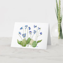 Tarjeta Festiva Bunch of Lavender Blue Violets Easter Card