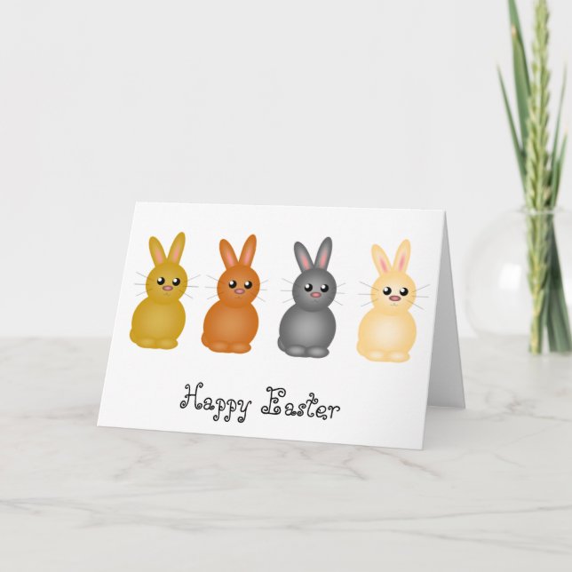 Tarjeta Festiva Bunnies de Pascua (Anverso)