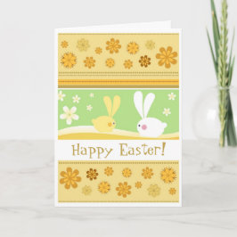 Tarjeta Festiva Bunnies de Pascua