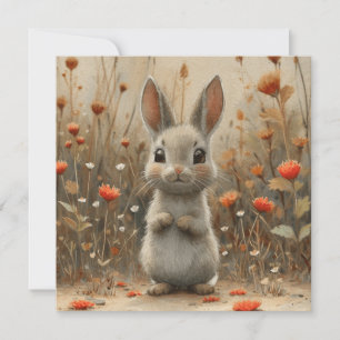 Tarjeta Festiva Bunnies juguetones: Pensamientos felices 🐰 digita