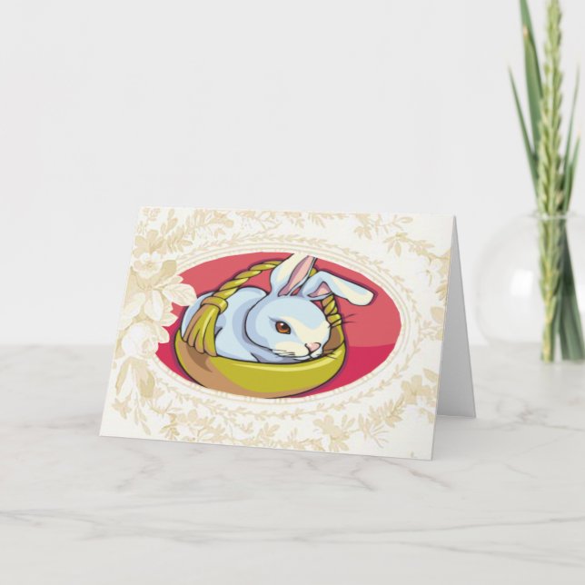 Tarjeta Festiva Bunny Basket Easter Card (Anverso)